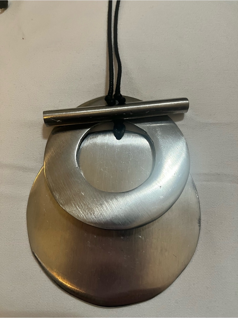 Modern Silver-Tone Pendant Necklace